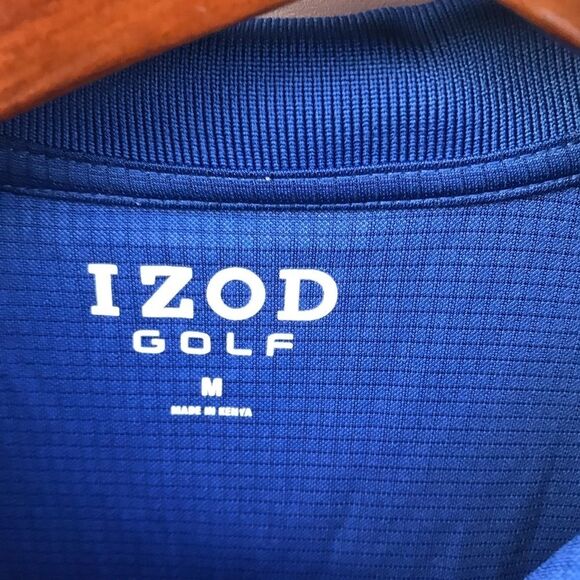 Izod Blue Stretch Short Sleeve Polo Shirt Men's Size Medium - Picture 3 of 4